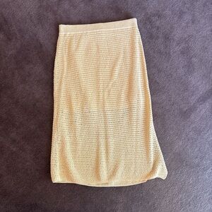 House of Harlow 1960 Butter Yellow Crochet Skirt